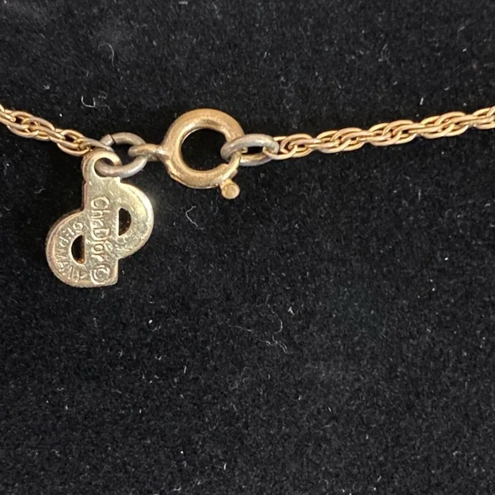 Authentic Christian Dior‎ pendant and authentic chain